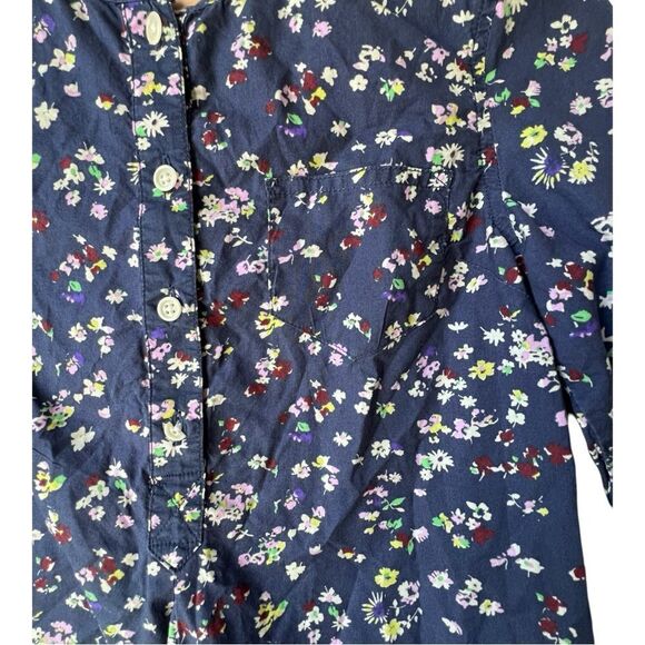 Women's VINTAGE blouse floral purple 3/4 sleeve Crewcuts J.crew U.K front button - Picture 4 of 11